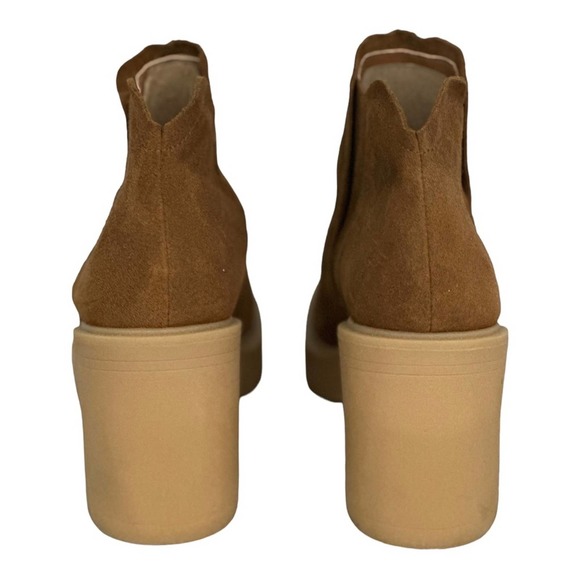 Dolce Vita Ankle Boots Chunky Heels Platform Booties Size 9 Brown - Picture 6 of 11